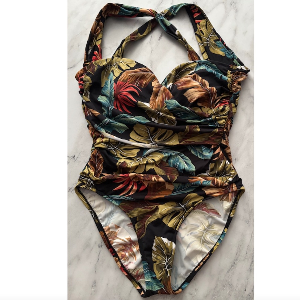 Magicsuit Nwt Black Multi Wireless Nico Aloe One Piece Cross Back Swim Suit 14